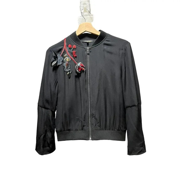 Kobi Halperin Black silk Cecilia jacket Size Small - Picture 1 of 6